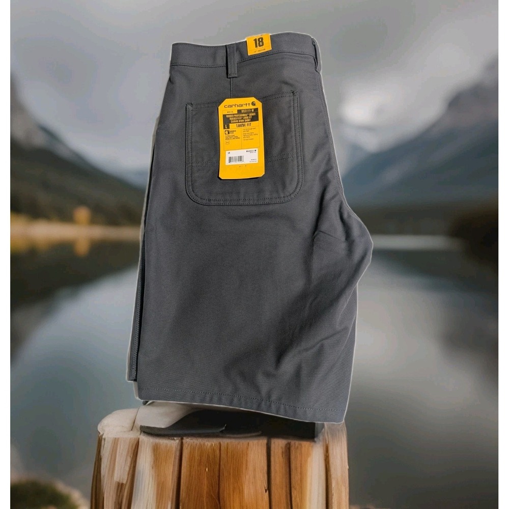 Carhartt Women's 18‎ Gray Rugged Flex Canvas Work Shorts BS3111-W NWT